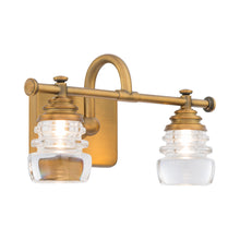 Load image into Gallery viewer, Rondelle LED Bath Wall Light in Aged Brass/2-Light.