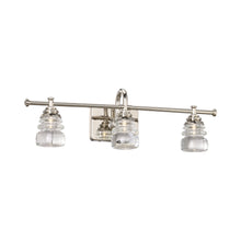 Load image into Gallery viewer, Rondelle LED Bath Wall Light in Polished Nickel/3-Light.