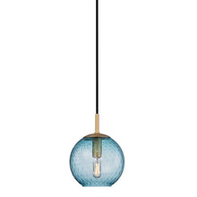 Load image into Gallery viewer, Rousseau Pendant Light Small/Aged Brass/Blue.