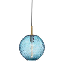 Load image into Gallery viewer, Rousseau Pendant Light Medium/Aged Brass/Blue.
