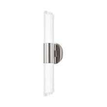 Load image into Gallery viewer, Rowe Double LED Wall Light in Polished Nickel.