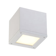 Load image into Gallery viewer, Rubix Outdoor LED Flush Mount Ceiling Light in Brushed Aluminum (Small).