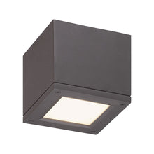 Load image into Gallery viewer, Rubix Outdoor LED Flush Mount Ceiling Light in Bronze (Small).