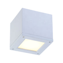 Load image into Gallery viewer, Rubix Outdoor LED Flush Mount Ceiling Light in White (Small).