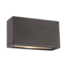 Load image into Gallery viewer, Rubix Rectangular Outdoor LED Wall Light in Bronze (2-Light).