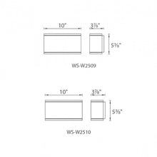 Load image into Gallery viewer, Rubix Rectangular Outdoor LED Wall Light - line drawing.