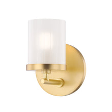 Load image into Gallery viewer, Ryan Bath Wall Light in Gold and White.
