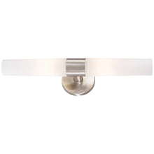 Load image into Gallery viewer, Saber Bath Vanity Light in Brushed Stainless Steel.