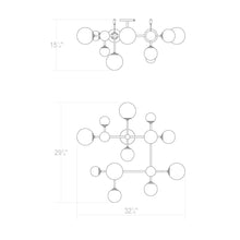 Load image into Gallery viewer, Sabon™ LED Semi Flush Mount Ceiling Light - line drawing.
