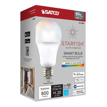 Load image into Gallery viewer, Starfish S11254 - 10 Watt A19 Wifi Smart LED Color-Changing Light Bulb in Detail.