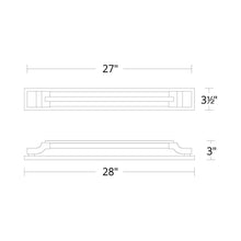 Load image into Gallery viewer, Aberdeen LED Vanity Wall Light - line drawing.
