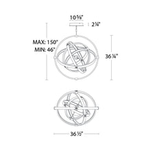Load image into Gallery viewer, Atomic LED Pendant Light - line drawing.