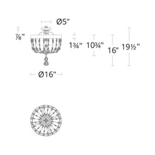 Load image into Gallery viewer, Bali LED Semi Flush Ceiling Light - line drawing.