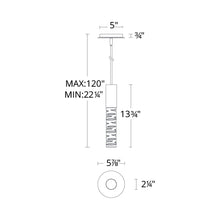 Load image into Gallery viewer, Cru LED Mini Pendant Light - line drawing.