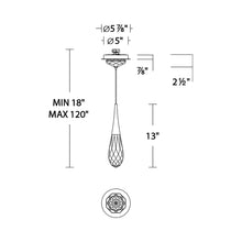 Load image into Gallery viewer, Hibiscus LED Mini Pendant Light - line drawing.