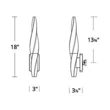 Load image into Gallery viewer, Kindjal LED Bath Wall Light - line drawing.