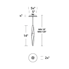 Load image into Gallery viewer, Kindjal LED Mini Pendant Light - line drawing.