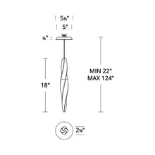Load image into Gallery viewer, Kindjal LED Mini Pendant Light - line drawing.