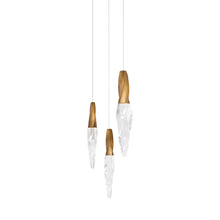 Load image into Gallery viewer, Kindjal LED Multi Light Pendant Light in Aged Brass (3-Light).