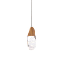 Load image into Gallery viewer, Martini LED Mini Pendant Light in Aged Brass/Clear Optic Crystal.