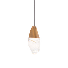 Load image into Gallery viewer, Martini LED Mini Pendant Light in Aged Brass/Heritage Optic Haze Crystal.
