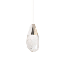 Load image into Gallery viewer, Martini LED Mini Pendant Light in Polished Nickel/Heritage Optic Haze Crystal.