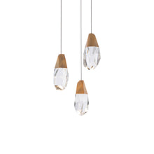 Load image into Gallery viewer, Martini LED Multi Light Pendant Light in Aged Brass/Clear Optic Crystal (3-Light).