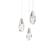 Load image into Gallery viewer, Martini LED Multi Light Pendant Light in Polished Nickel/Clear Optic Crystal (3-Light).
