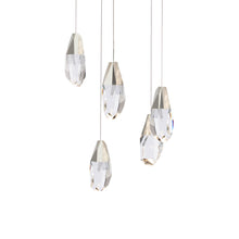 Load image into Gallery viewer, Martini LED Multi Light Pendant Light in Polished Nickel/Clear Optic Crystal (5-Light).