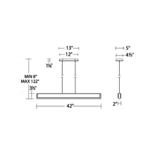 Load image into Gallery viewer, Mystique LED Linear Pendant Light - line drawing.