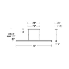 Load image into Gallery viewer, Mystique LED Linear Pendant Light - line drawing.