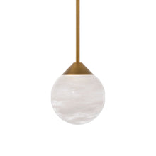 Load image into Gallery viewer, Quest LED Mini Pendant Light in Aged Brass.