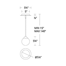 Load image into Gallery viewer, Quest LED Mini Pendant Light - line drawing.