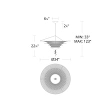 Load image into Gallery viewer, Veneto LED Chandelier - line drawing.