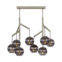 Load image into Gallery viewer, Sedona Double Chandelier in Satin Nickel/Transparent Smoke.