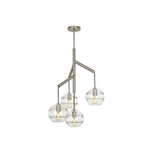 Load image into Gallery viewer, Sedona Multi Light Pendant Light in Clear/Satin Nickel/Incandescent.