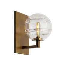 Load image into Gallery viewer, Sedona Wall Light in Clear/Aged Brass/Incandescent.