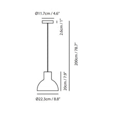 Load image into Gallery viewer, Castle Bell Pendant Light - line drawing.