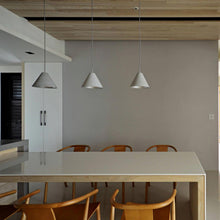 Load image into Gallery viewer, Castle Cone Pendant Light in dining room.