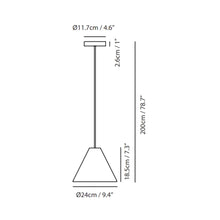Load image into Gallery viewer, Castle Cone Pendant Light - line drawing.