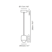Load image into Gallery viewer, Castle Muse LED Pendant Light - line drawing.