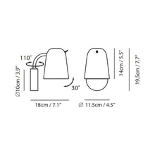 Load image into Gallery viewer, Dobi Wall Light - line drawing.