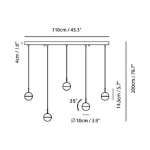 Load image into Gallery viewer, Dora LED Linear Pendant Light - line drawing.