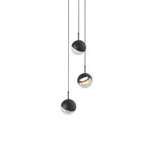 Load image into Gallery viewer, Dora LED Multi Light Pendant Light in Black (3-Light).