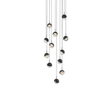 Load image into Gallery viewer, Dora LED Multi Light Pendant Light in Black (12-Light).