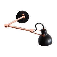 Load image into Gallery viewer, Laito Mini Swing Arm Wall Light in Black/Copper.