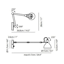 Load image into Gallery viewer, Laito Mini Swing Arm Wall Light - line drawing.