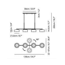 Load image into Gallery viewer, Lalu Pendant Light - line drawing.