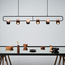 Load image into Gallery viewer, Ling LED Linear Pendant Light in dining room.