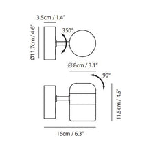 Load image into Gallery viewer, Ling LED Wall Light - line drawing.